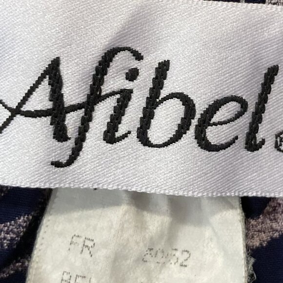 Abifel (European) Short (just above the knee) Skirt L/L+ in rich Navy/White - Picture 4 of 11